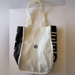 Lululemon Reusable Tote Shopping Bag Recycled Materials Nylon Feel Snap Button